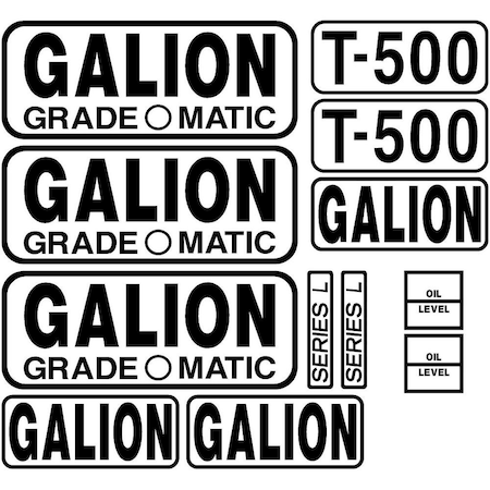 Aftermarket New Decal Set for Galion Model T500 Grade O Matic Series L Machines MAE30-0236